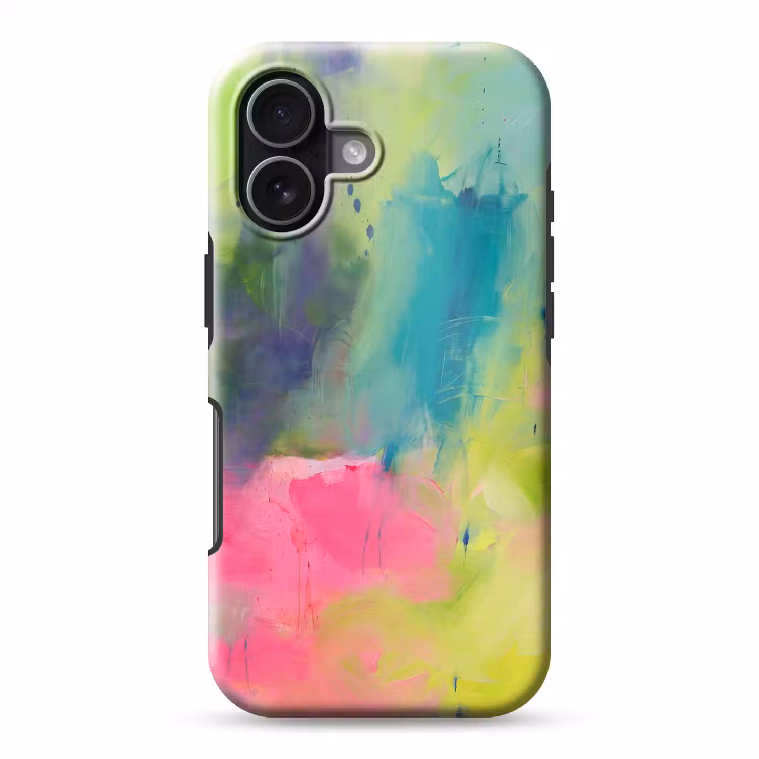Abstract - Kleuren - Modern - Groen - Roze Toughcase MagSafe Apple iPhone 17 klein -3d