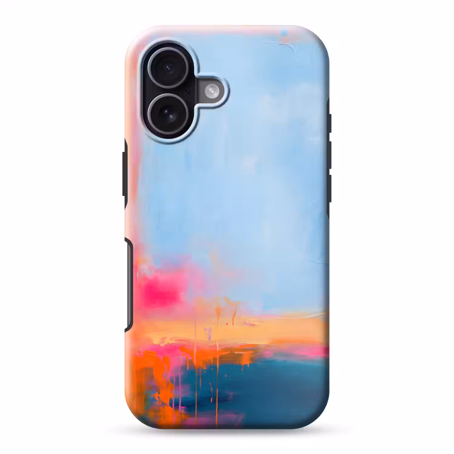 Abstract - Kleurvlakken - Modern - Oranje - Blauw Toughcase MagSafe Apple iPhone 17 klein -3d