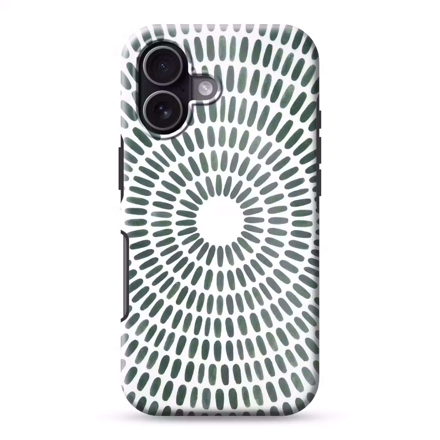 Abstract - Cirkel - Patroon - Modern - Groen Toughcase MagSafe Apple iPhone 17 klein -3d