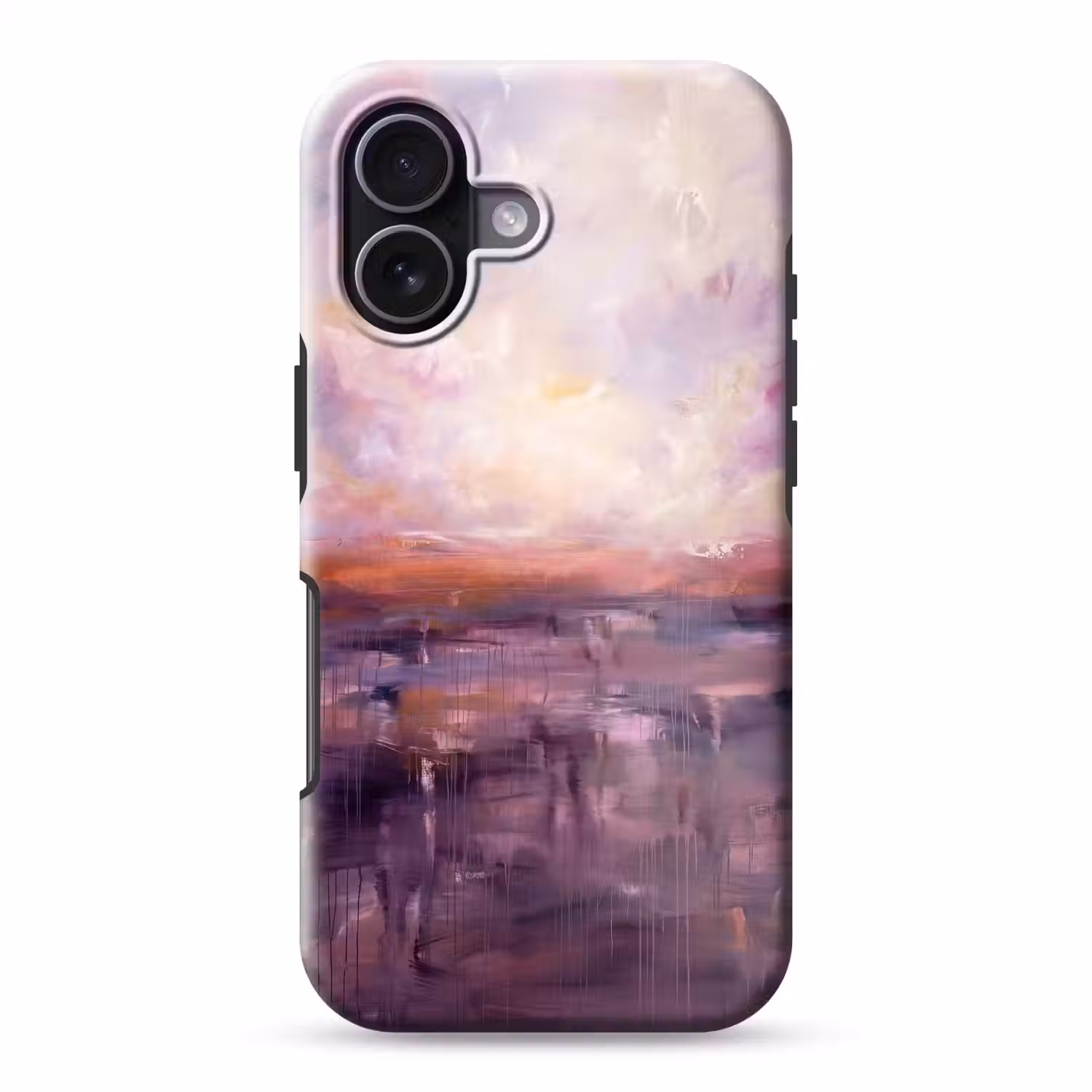 Abstract - Landschap - Modern - Paars - Oranje Toughcase MagSafe Apple iPhone 17 klein -3d