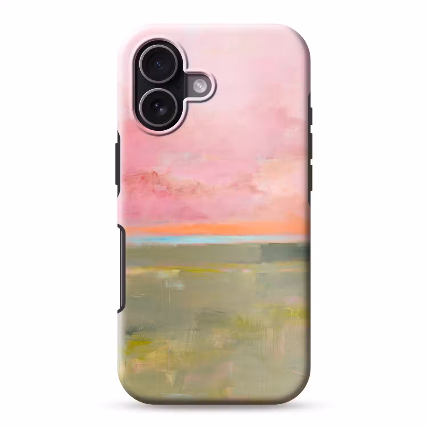 Abstract - Landschap - Modern - Roze - Oranje Toughcase MagSafe Apple iPhone 17 klein -3d