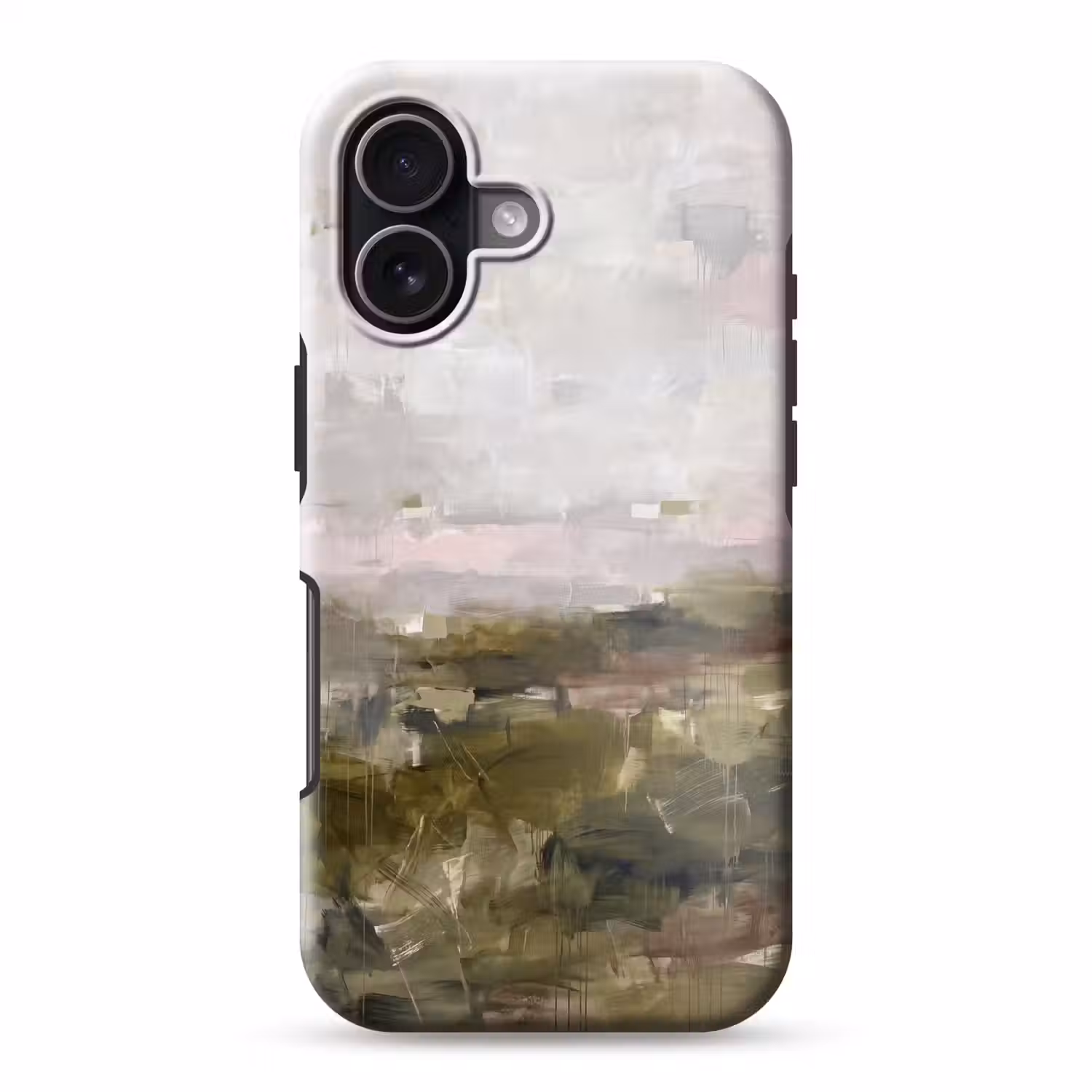 Abstract - Gelaagd - Kunst - Modern - Grijs-Groen Toughcase MagSafe Apple iPhone 17 klein -3d