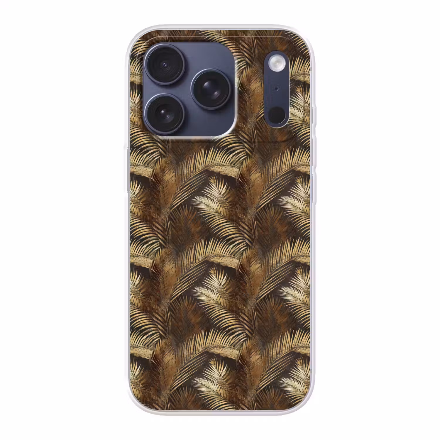 Tropisch - Bladeren - Goud Telefoonhoesje iPhone 17 Pro klein 878 -3d