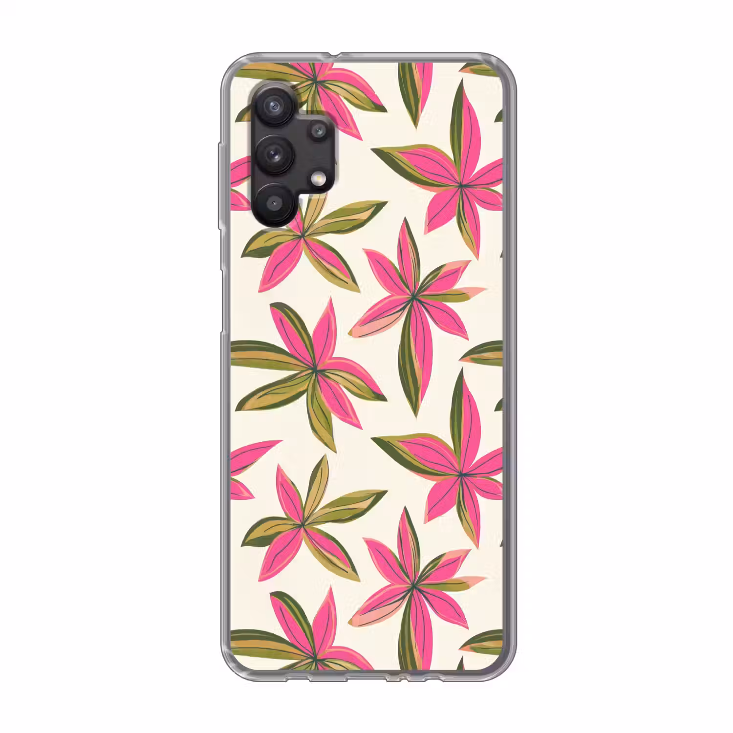 Tropisch - Bloem - Roze Telefoonhoesje Samsung Galaxy A32 5G klein 346 -3d