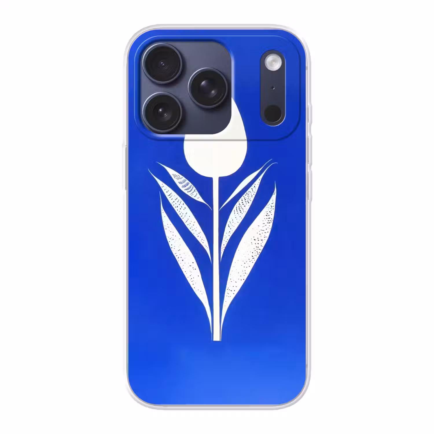 Tulp - Minimalistisch - Bladeren - Wit Telefoonhoesje iPhone 17 Pro klein -3d