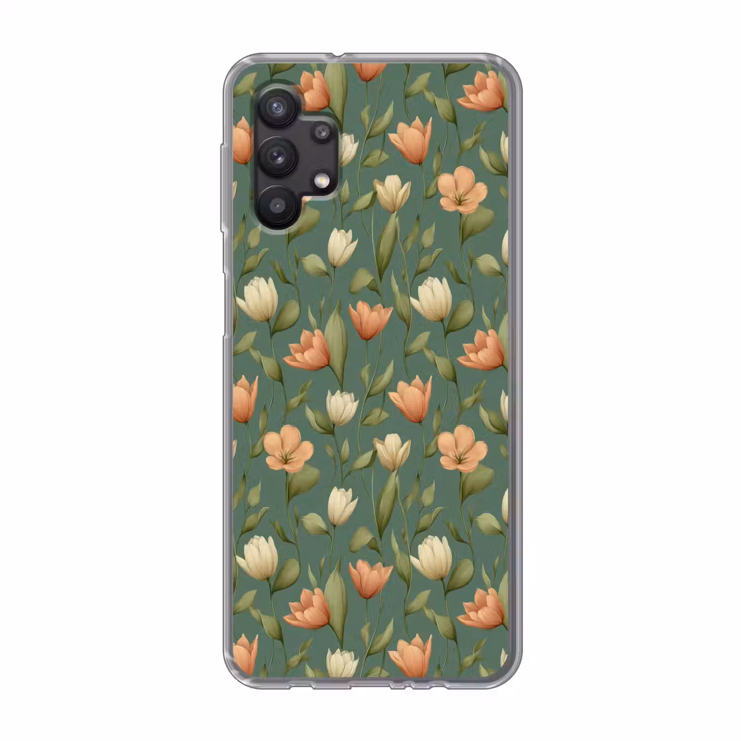 Tulpen - Botanisch - Groen Telefoonhoesje Samsung Galaxy A32 5G klein 346 -3d