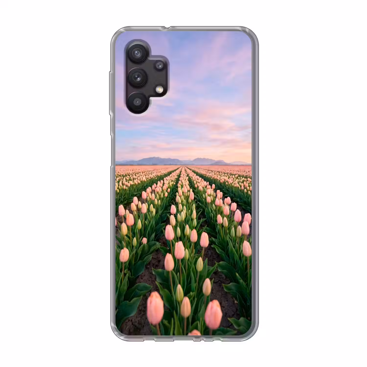 Tulpen - Landschap - Roze Telefoonhoesje Samsung Galaxy A32 5G klein -3d