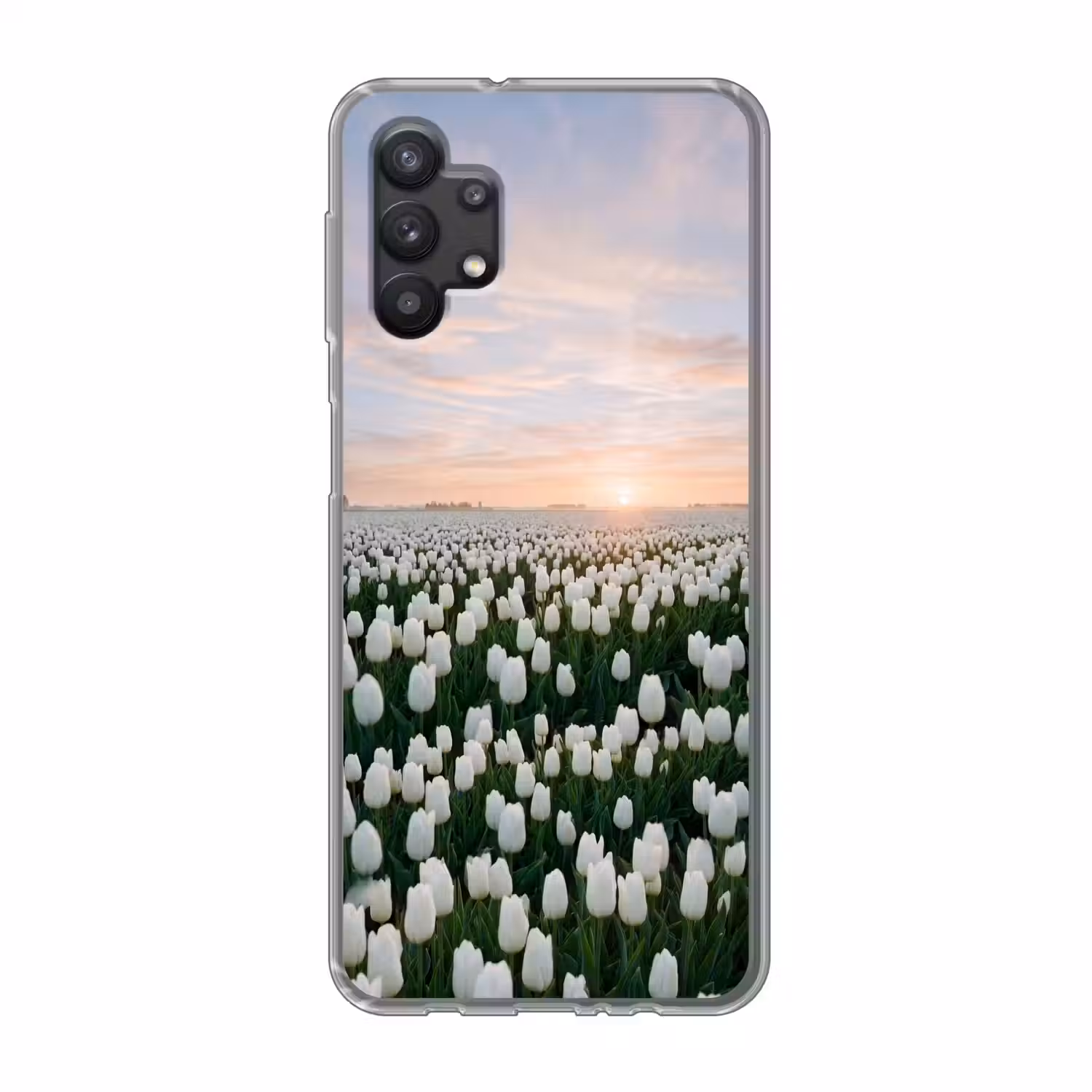 Tulpen - Landschap - Wit Telefoonhoesje Samsung Galaxy A32 5G klein -3d
