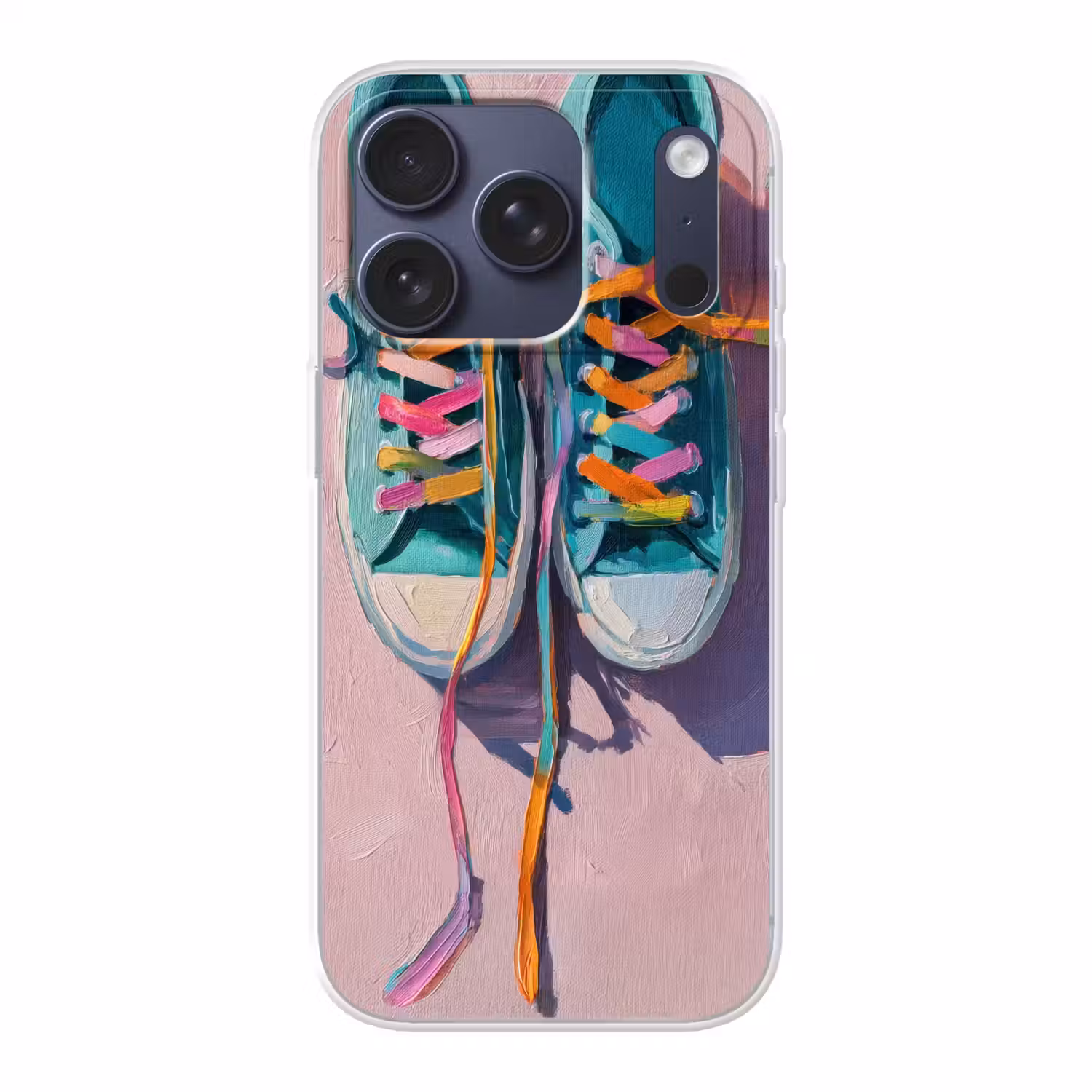 Sneakers - Veters - Kleurrijk - Schaduw Telefoonhoesje iPhone 17 Pro klein -3d