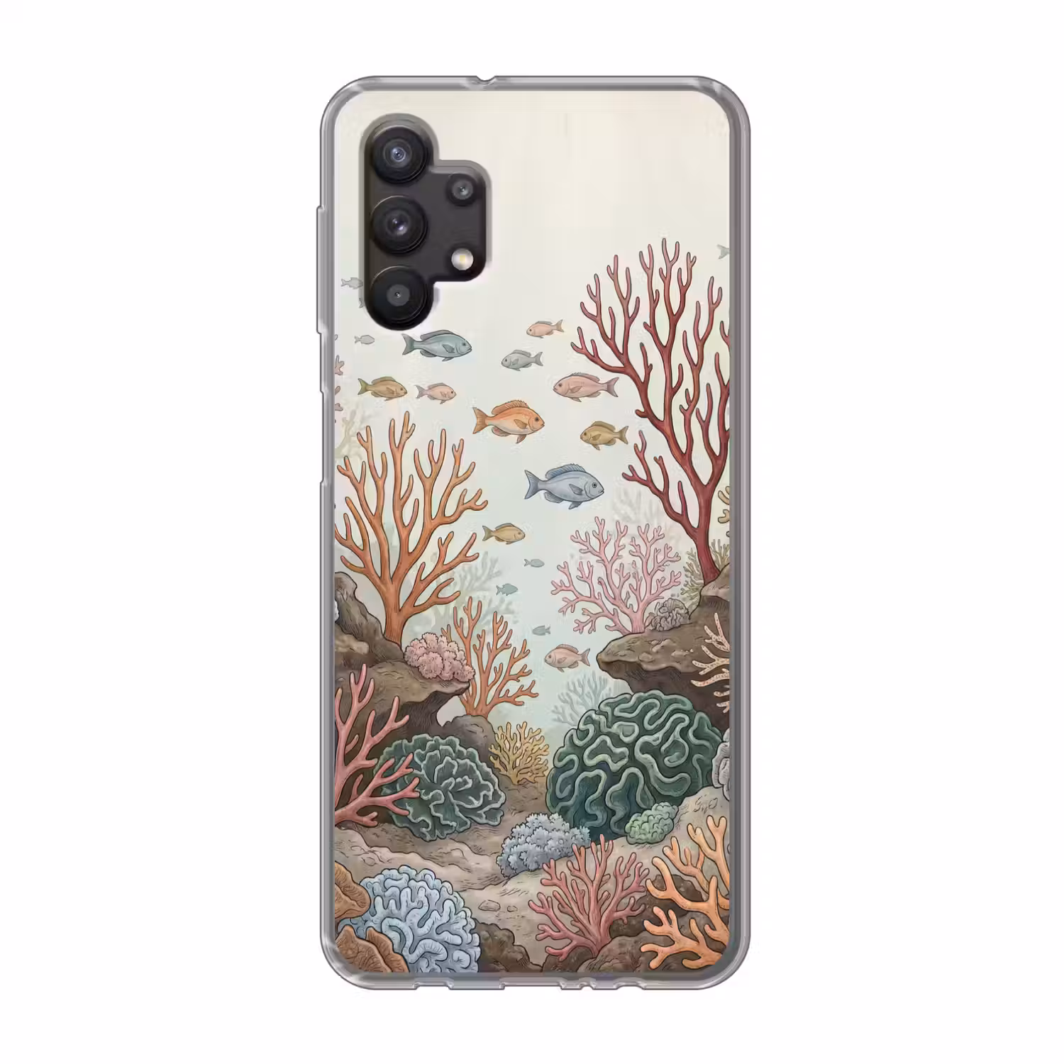 Onderwater - Koraal - Vis - Natuur Telefoonhoesje Samsung Galaxy A32 5G klein -3d