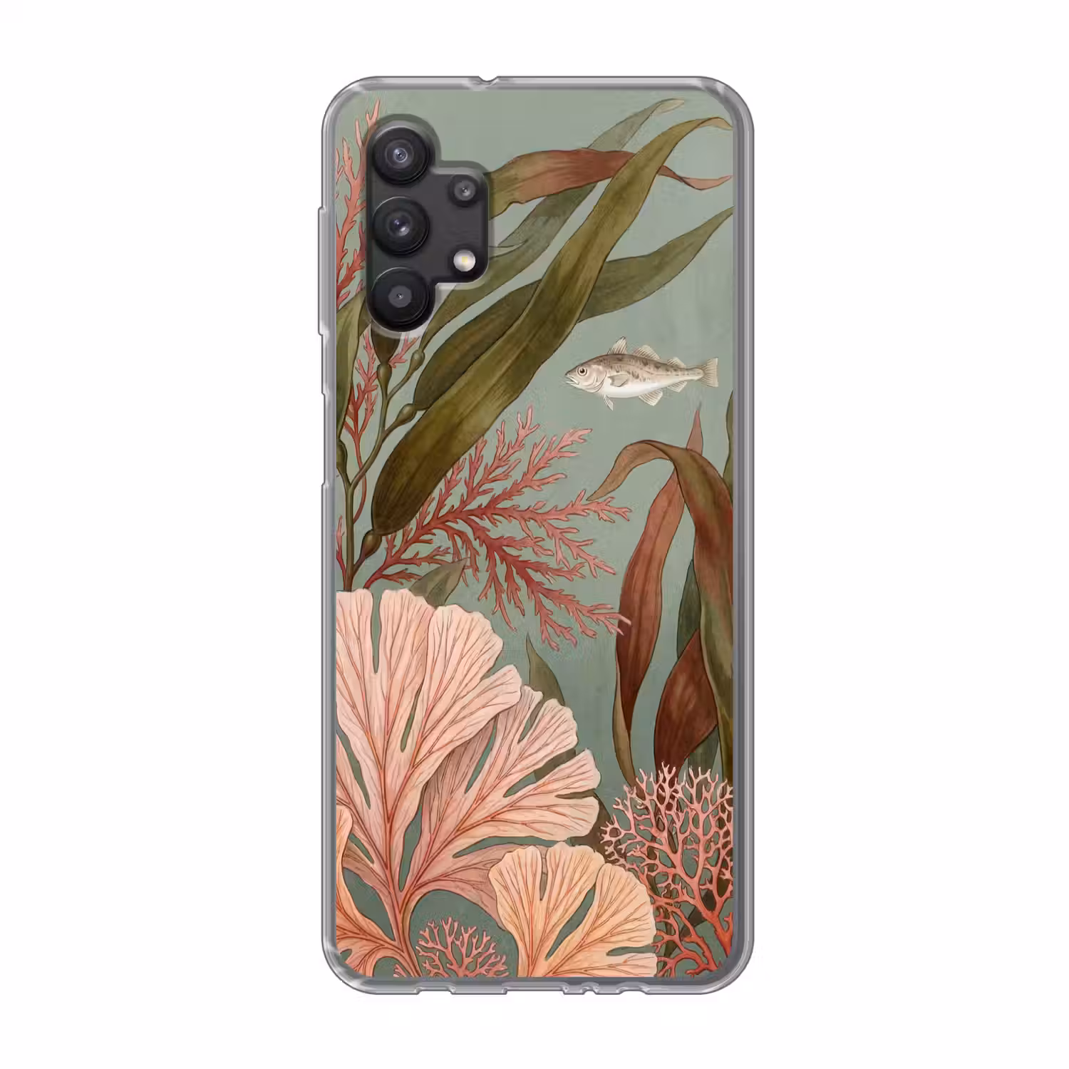 Onderwater - Planten - Vis - Vintage - Groen Telefoonhoesje Samsung Galaxy A32 5G klein -3d