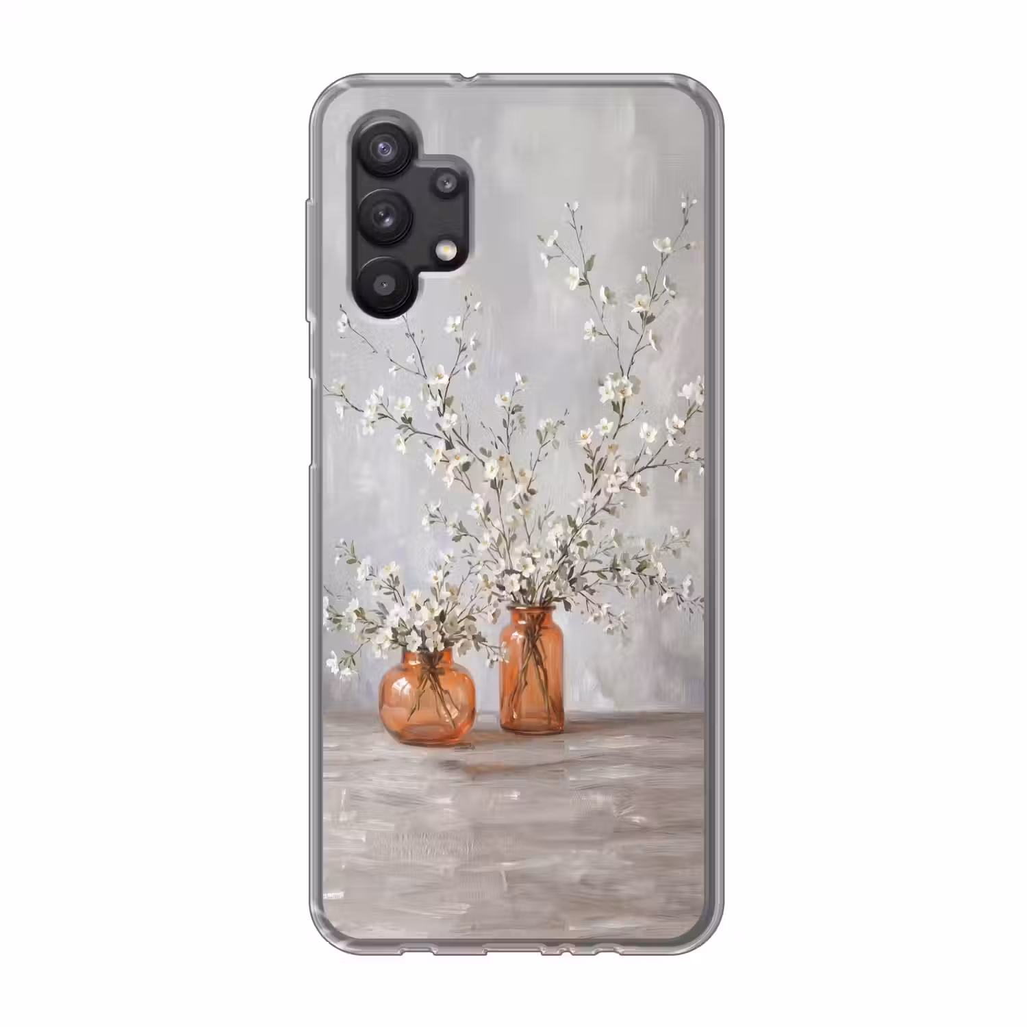 Vazen - Bloemen - Oranje Telefoonhoesje Samsung Galaxy A32 5G klein -3d