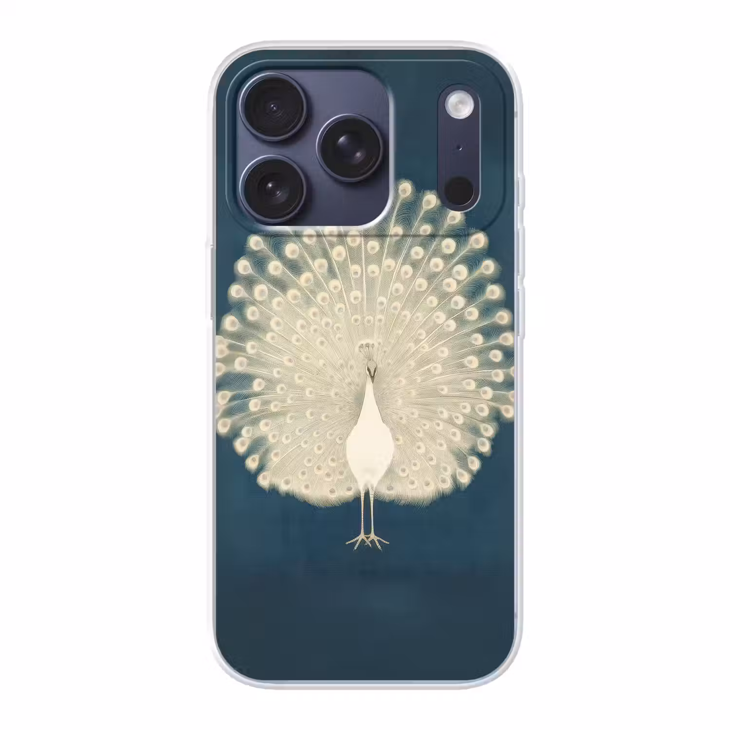 Vogel - Blauw - Vintage Telefoonhoesje iPhone 17 Pro klein -3d