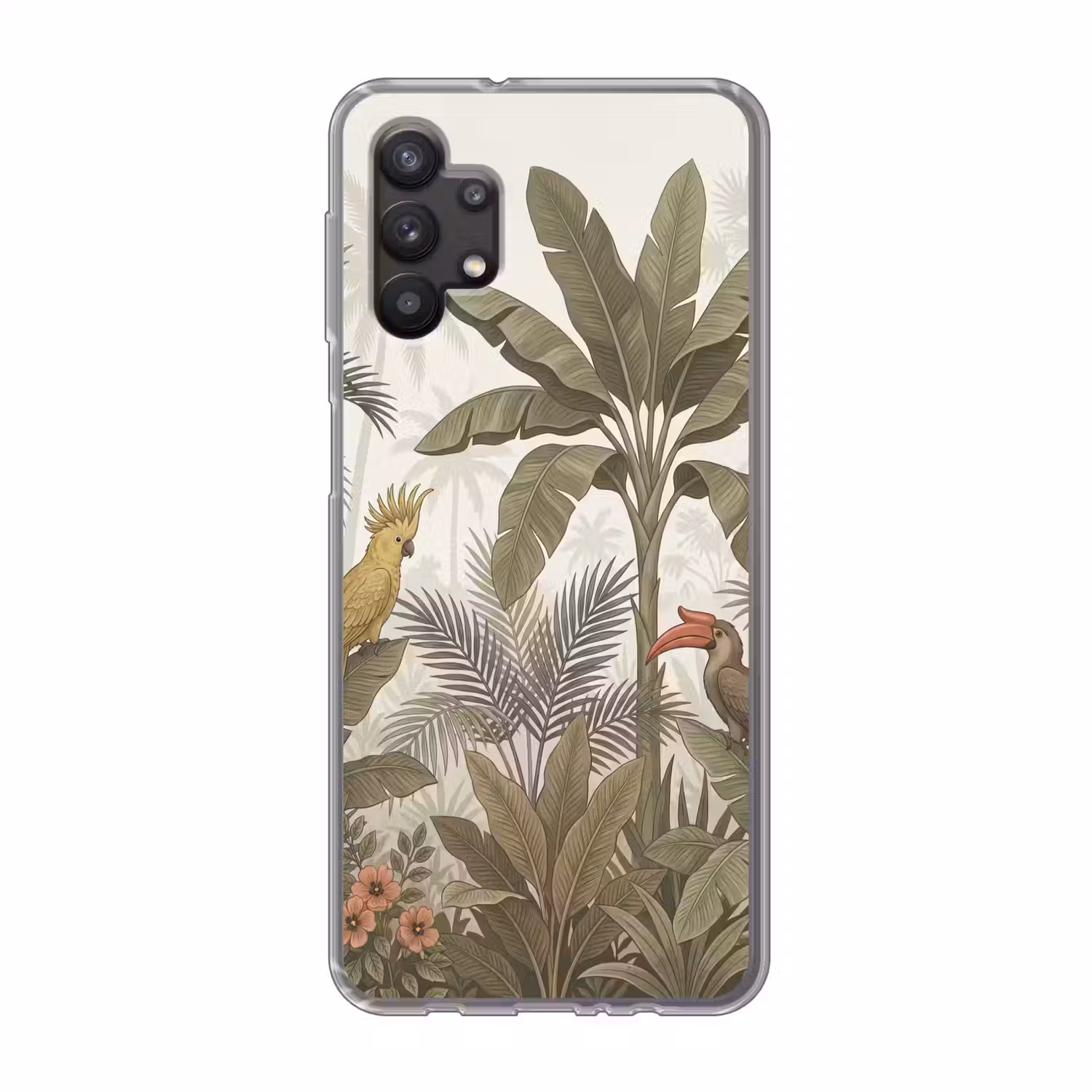Vogel - Jungle - Tropisch - Illustratie - Groen Telefoonhoesje Samsung Galaxy A32 5G klein -3d