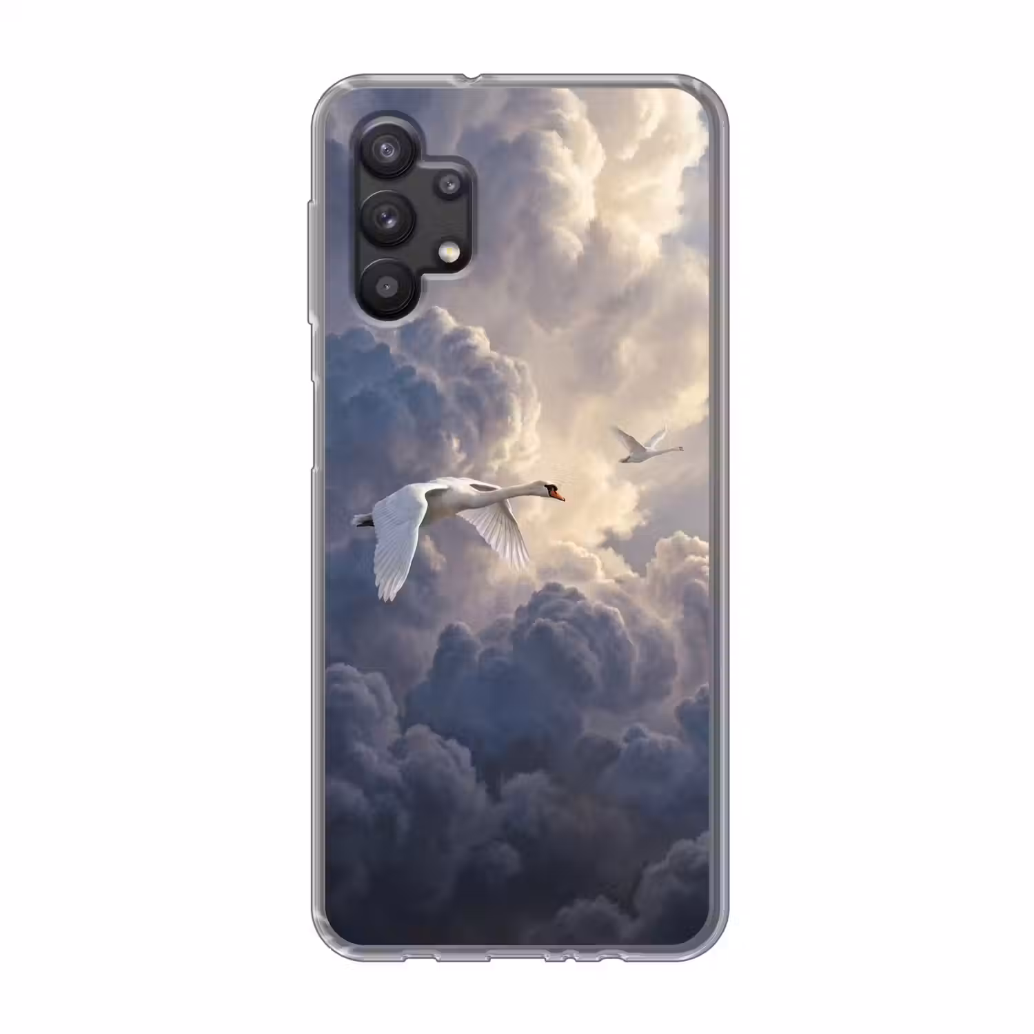 Vogel - Vliegend - Natuur - Wit - Wolken Telefoonhoesje Samsung Galaxy A32 5G klein -3d
