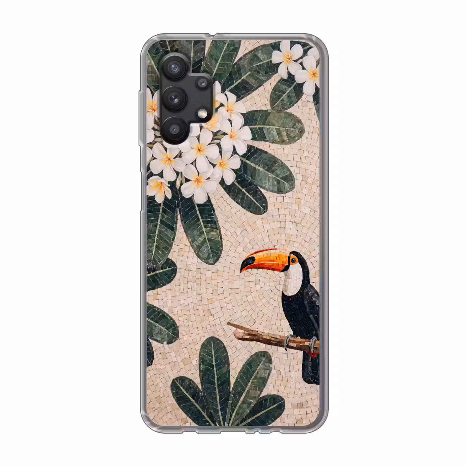 Vogel - Mozaïek - Tropisch - Natuur - Kleurrijk Telefoonhoesje Samsung Galaxy A32 5G klein -3d