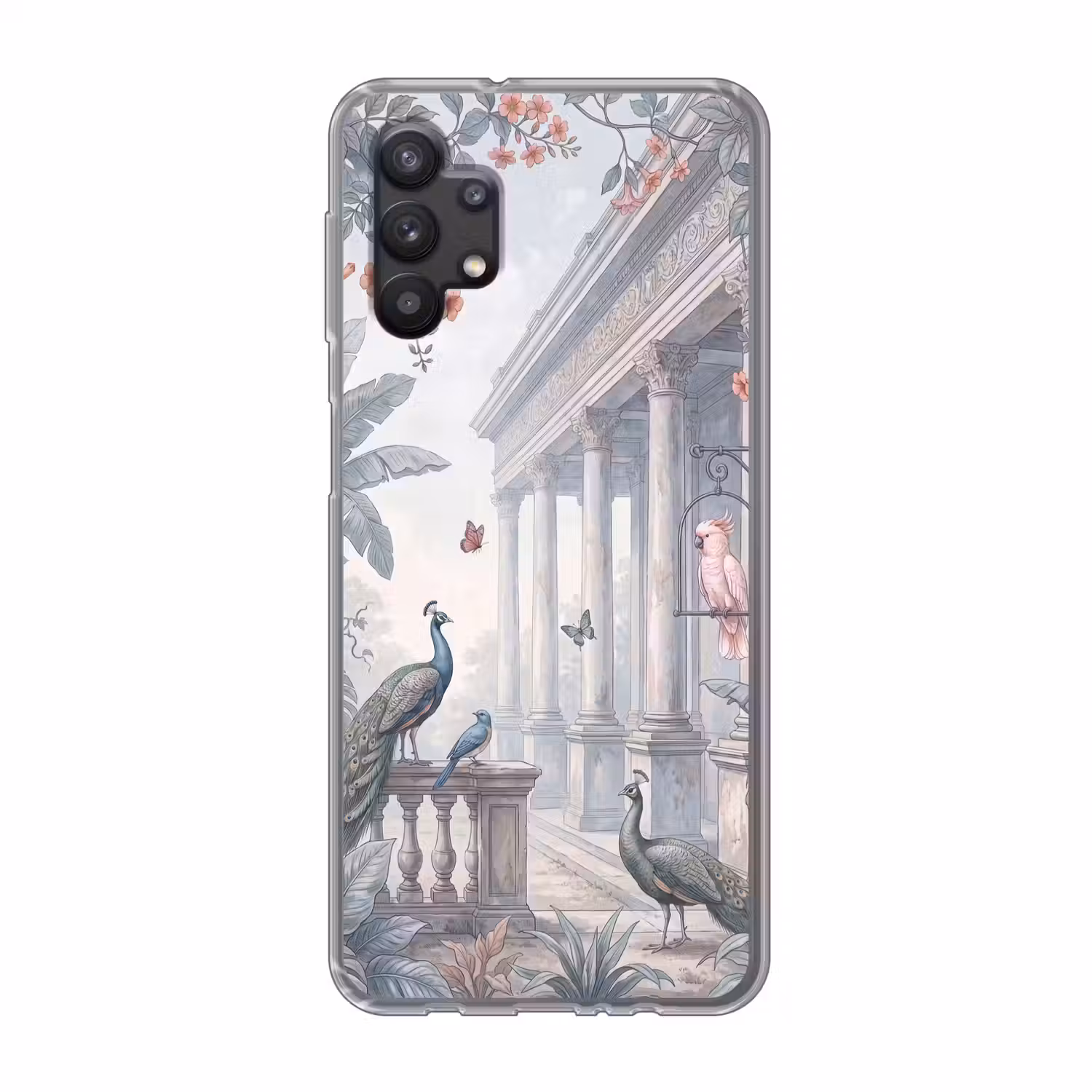Vogel - Pauw - Architectuur - Klassiek - Groen Telefoonhoesje Samsung Galaxy A32 5G klein -3d