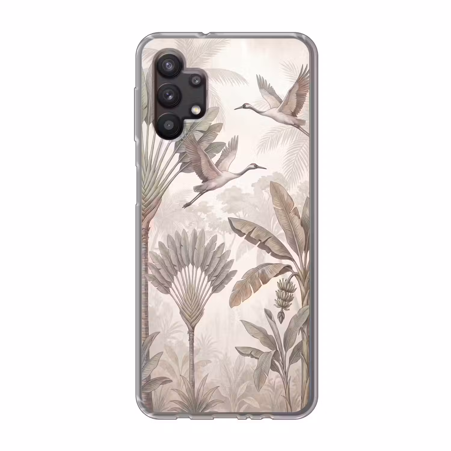 Vogel - Tropisch - Jungle - Natuur - Beige Telefoonhoesje Samsung Galaxy A32 5G klein -3d