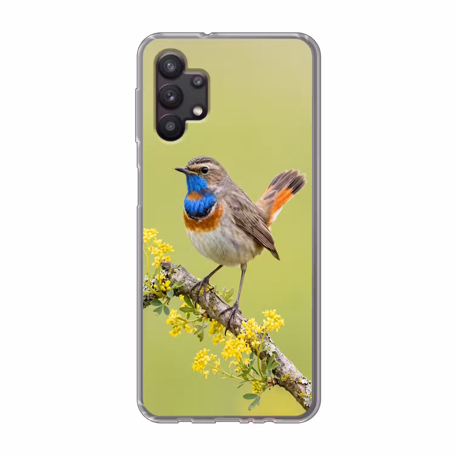 Vogel - Tak - Natuur - Kleurrijk Telefoonhoesje Samsung Galaxy A32 5G klein -3d