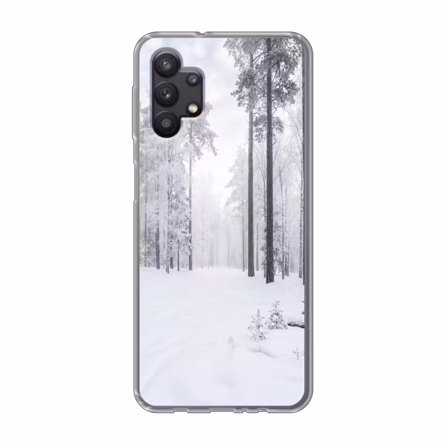 Bos - Sneeuw - Pad - Winter - Stilte Telefoonhoesje Samsung Galaxy A32 5G klein -3d
