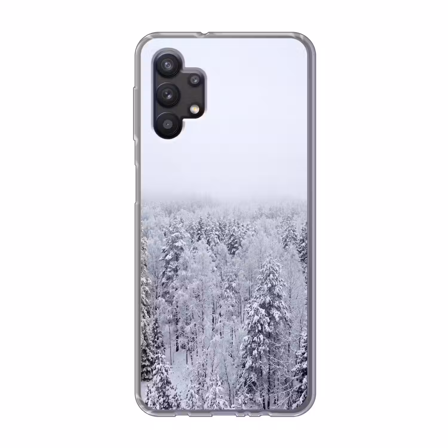 Bos - Sneeuw - Winter - Natuur - Wit Telefoonhoesje Samsung Galaxy A32 5G klein -3d