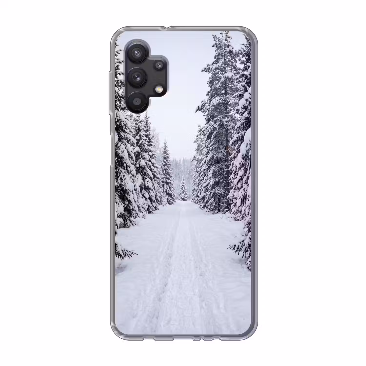 Bos - Winter - Sneeuw - Pad - Natuur Telefoonhoesje Samsung Galaxy A32 5G klein -3d
