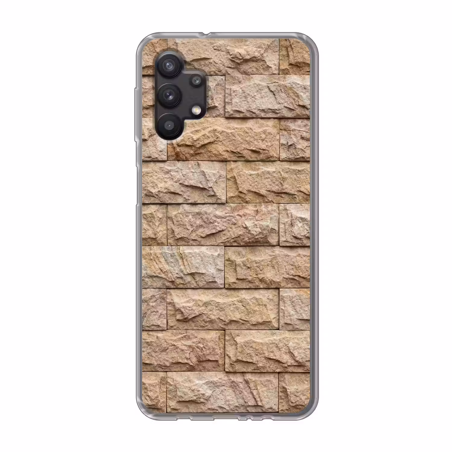 Muur - Steen - Ruw - Textuur - Beige Telefoonhoesje Samsung Galaxy A32 5G klein -3d