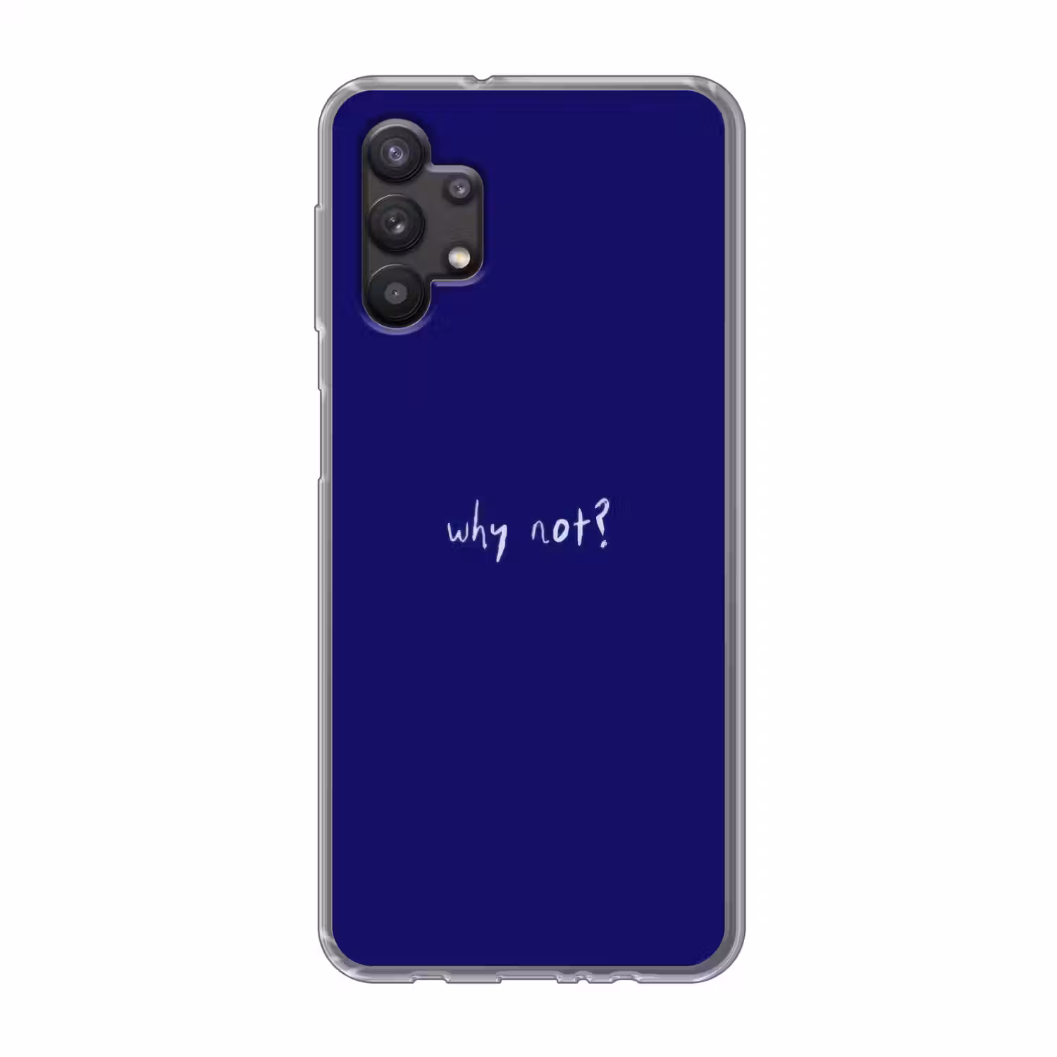 Why not - Blauw - Handgeschreven Telefoonhoesje Samsung Galaxy A32 5G klein -3d