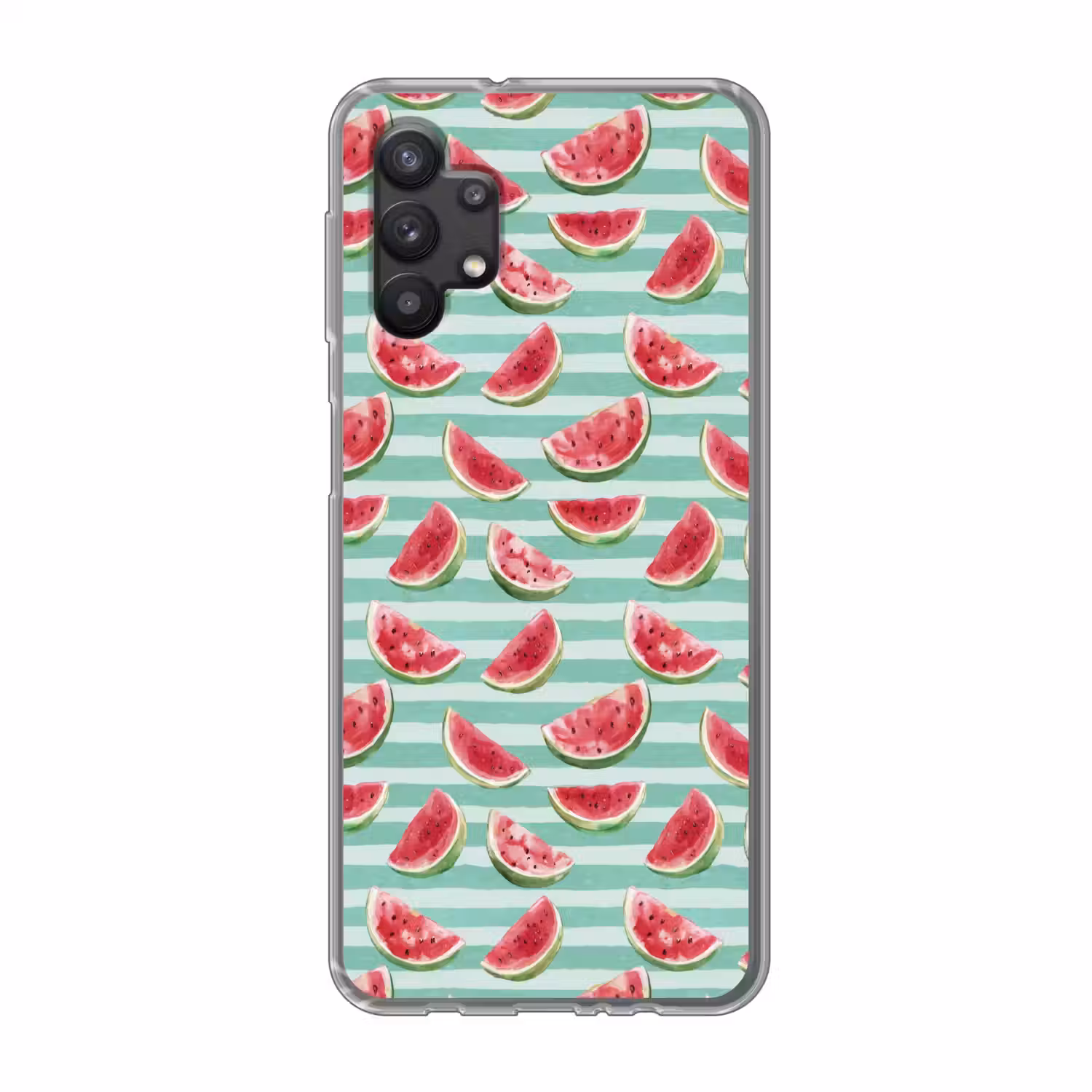 Watermeloen - Strepen - Groen Telefoonhoesje Samsung Galaxy A32 5G klein 346 -3d