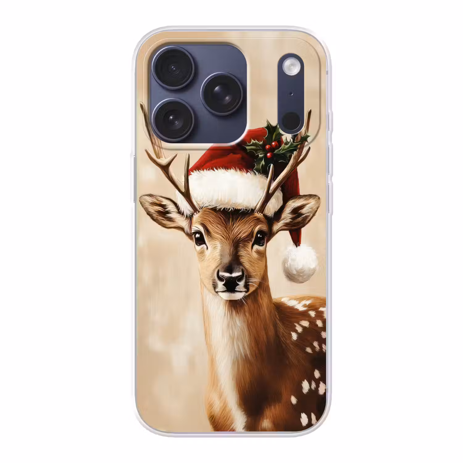 Kerst - Hert - Gewei - Rood Telefoonhoesje iPhone 17 Pro klein -3d