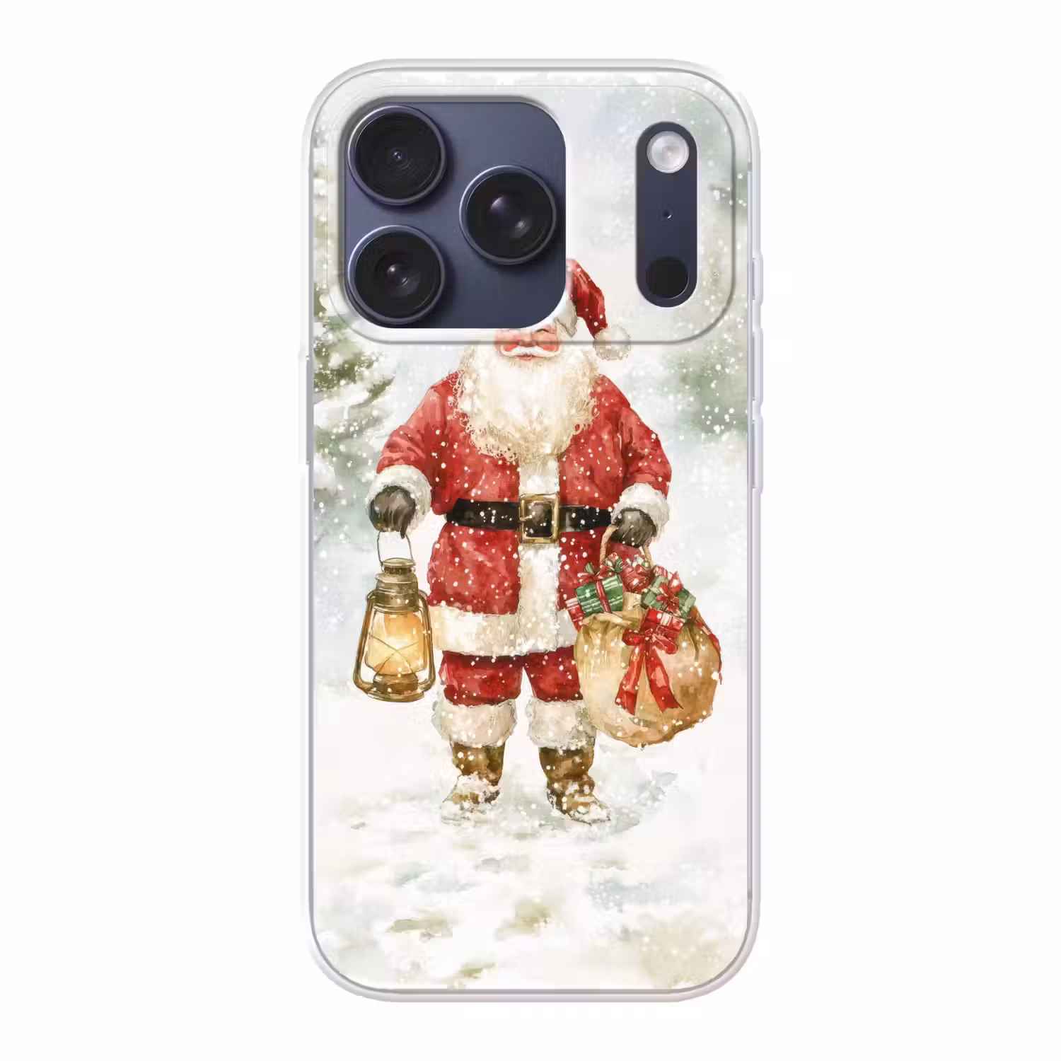 Kerstman- Winter - Sneeuw - Wit - Rood Telefoonhoesje iPhone 17 Pro klein -3d
