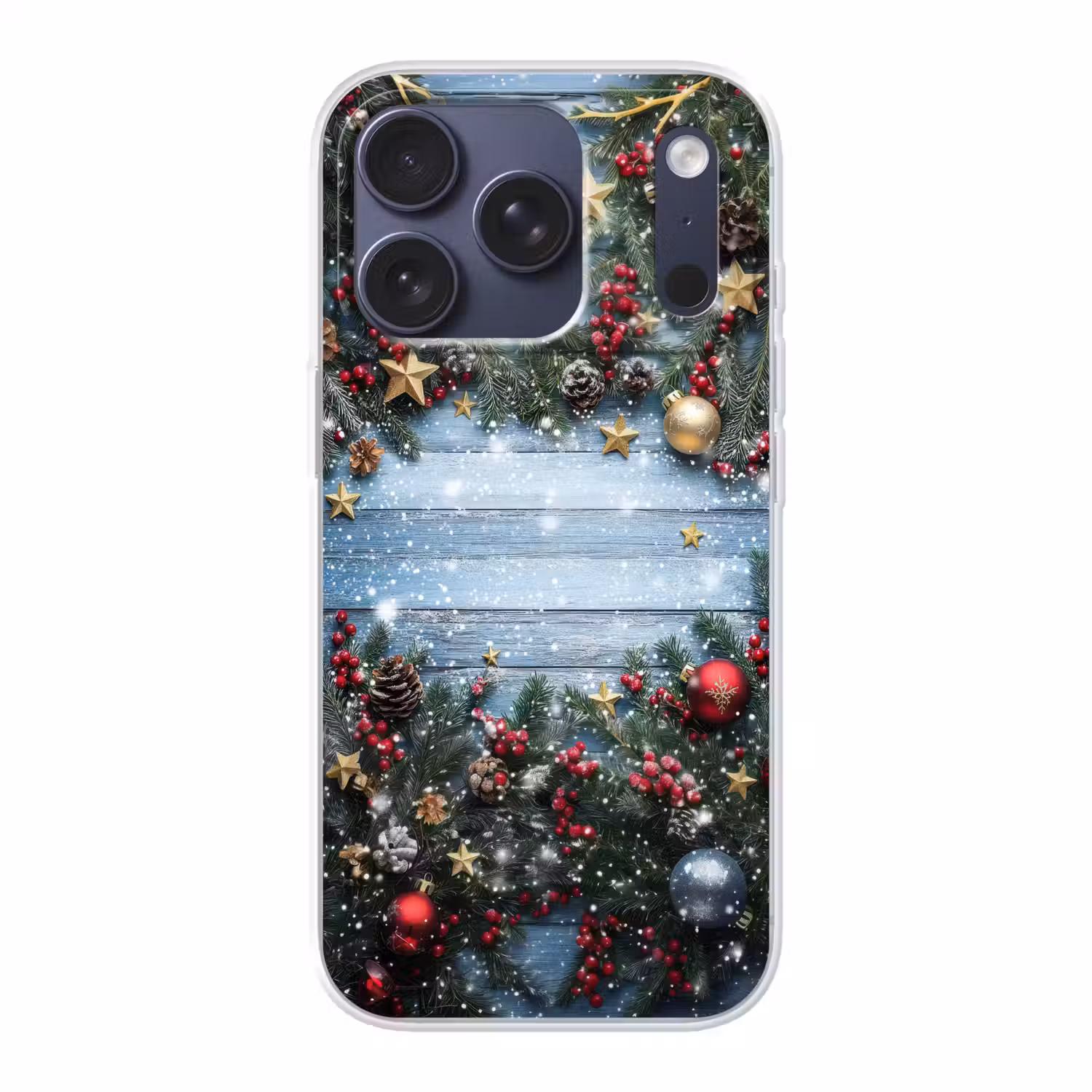 Kerstomlijsting - Sneeuw - Meerkleurig Telefoonhoesje iPhone 17 Pro klein -3d