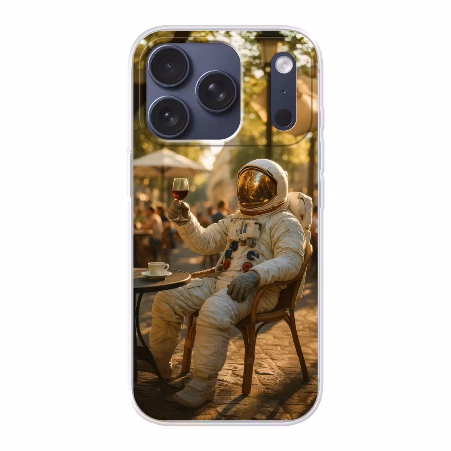 Wijn - Rood - Terras - Koffie Telefoonhoesje iPhone 17 Pro klein -3d