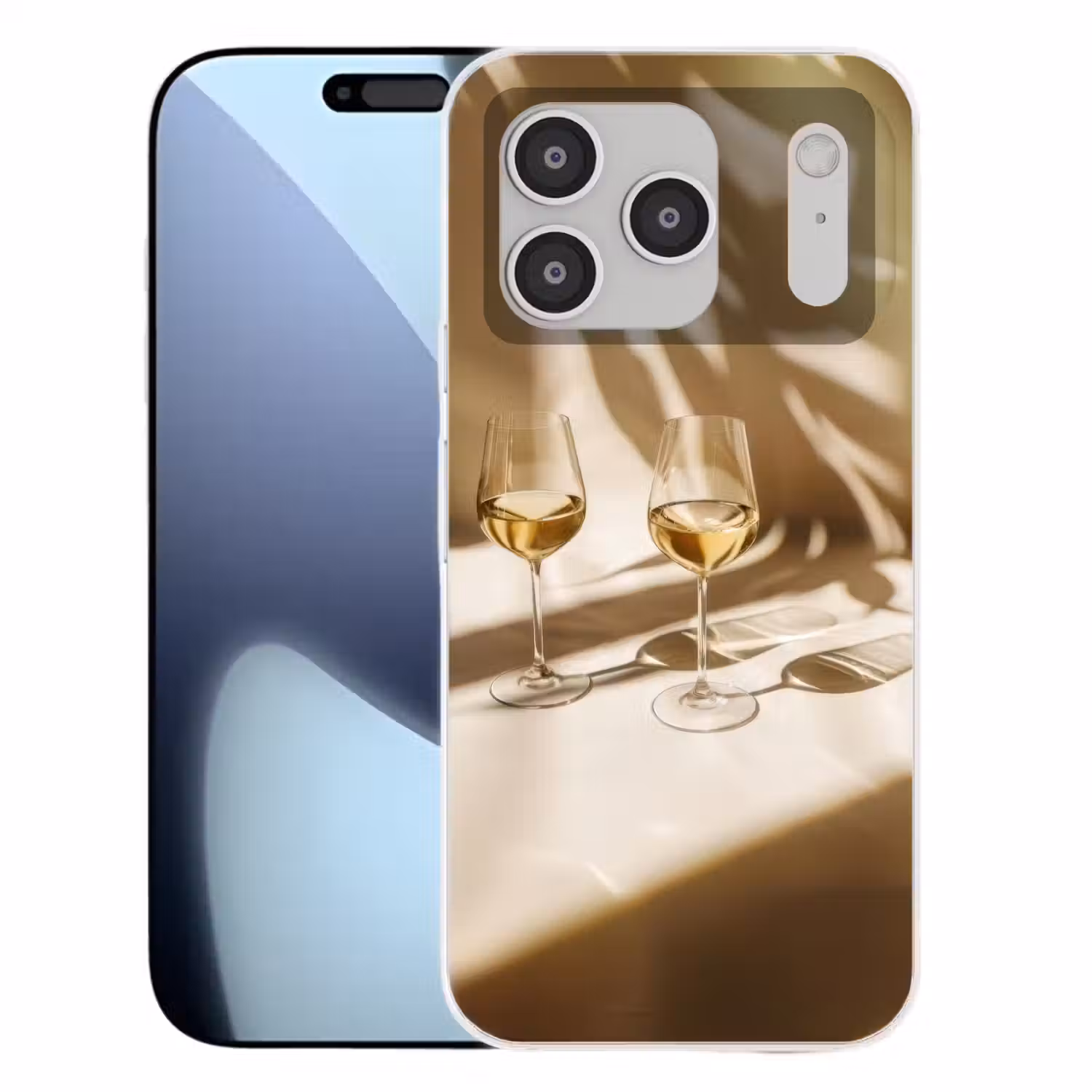 Wijn - Wijnglazen - Wit Telefoonhoesje iPhone 17 Pro klein -3d