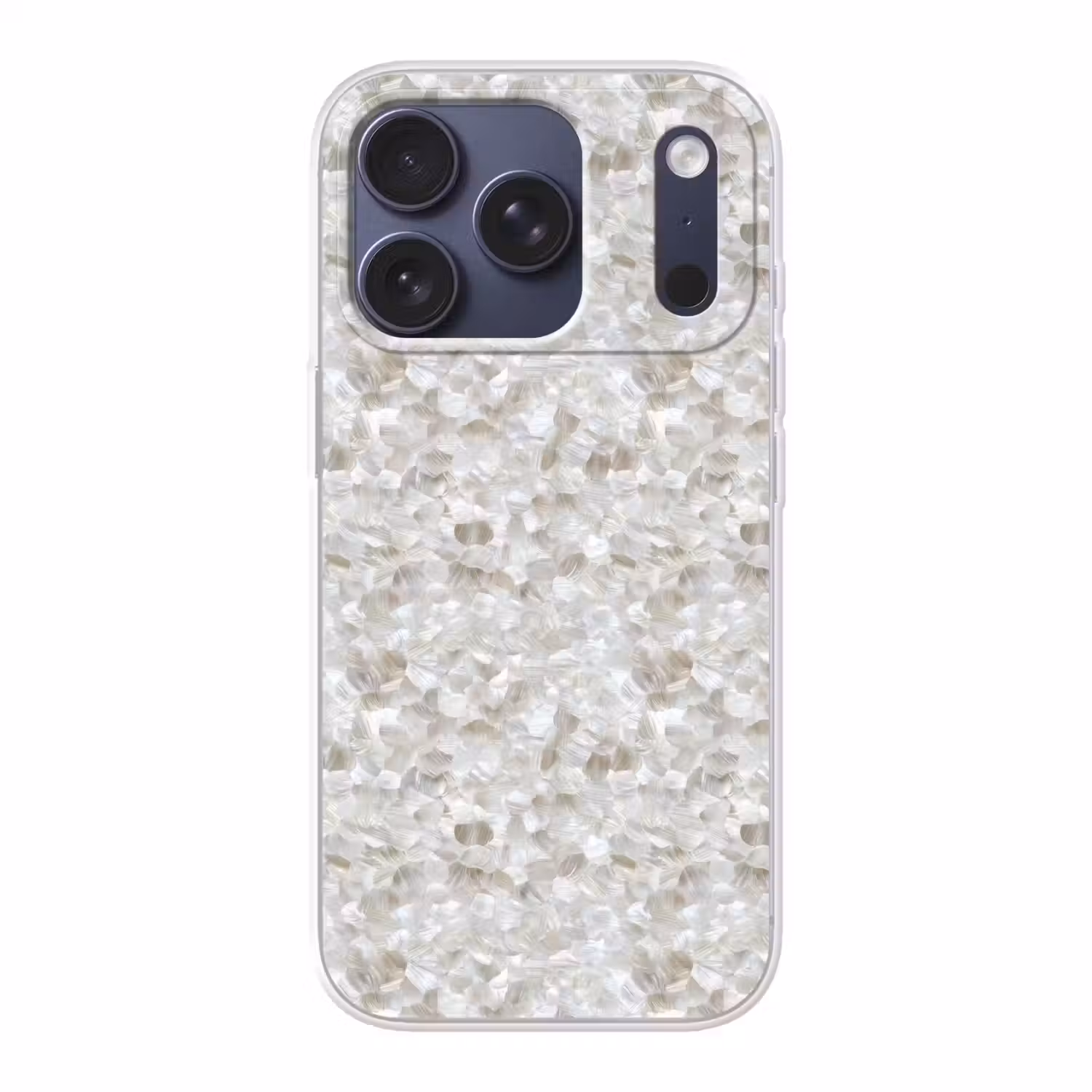 Wit - Penseelstreken - Reliëfeffect Telefoonhoesje iPhone 17 Pro klein 878 -3d