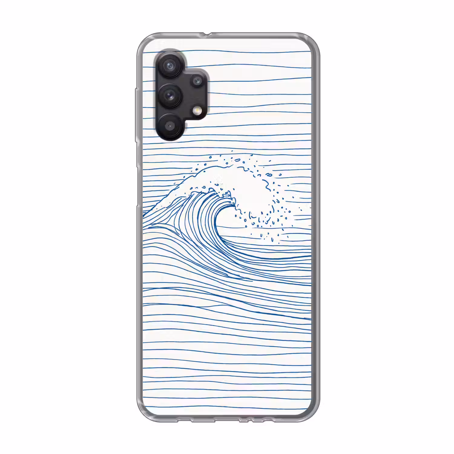 Golf - Brekende - Natuur - Minimalistisch - Blauw Telefoonhoesje Samsung Galaxy A32 5G klein -3d