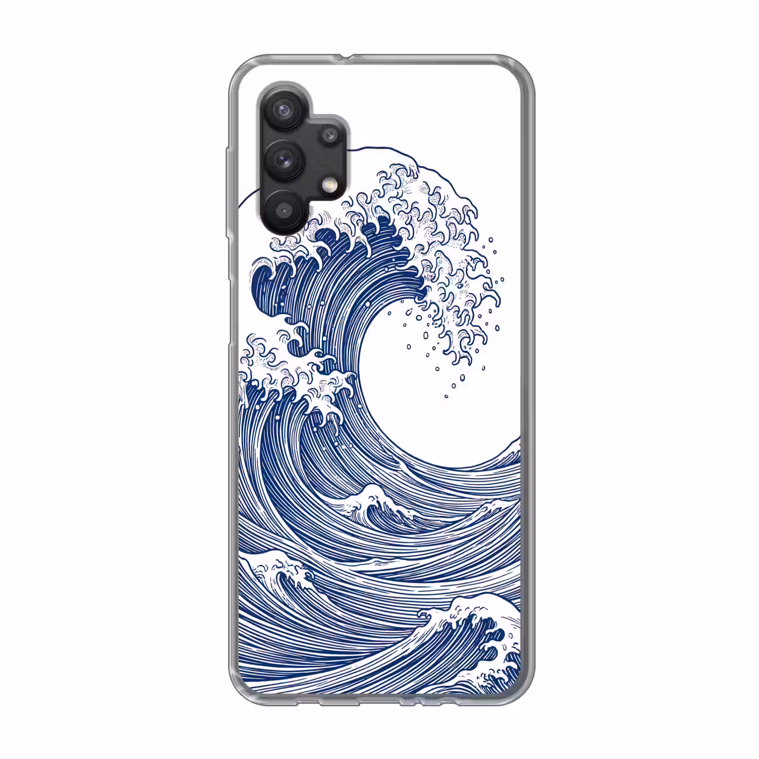 Golf - Japans - Zee - Illustratie - Blauw Telefoonhoesje Samsung Galaxy A32 5G klein -3d