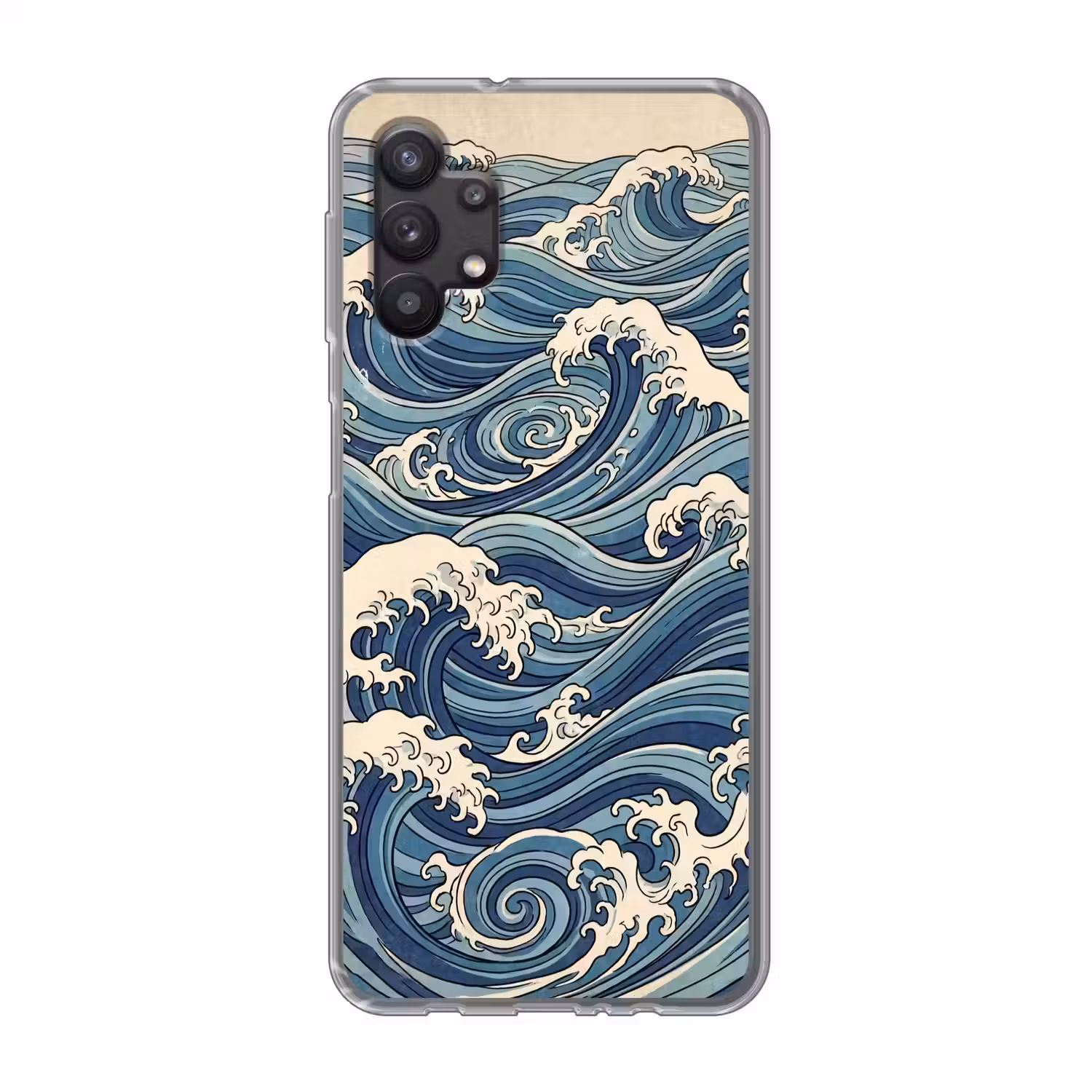 Golven - Zee - Natuur - Abstract - Blauw Telefoonhoesje Samsung Galaxy A32 5G klein -3d