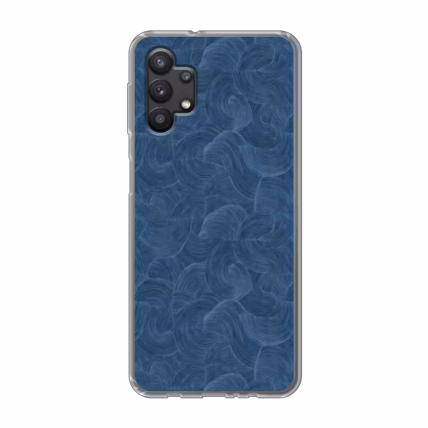 Golven - Textuur - Patroon - Blauw Telefoonhoesje Samsung Galaxy A32 5G klein 346 -3d