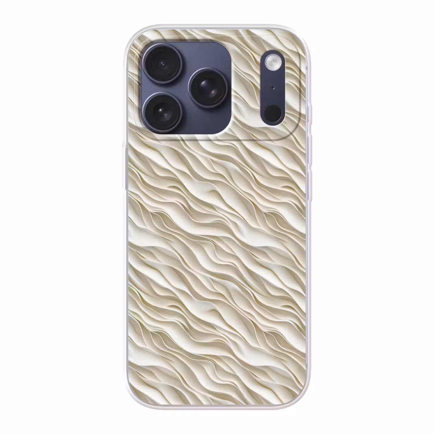 Golven - Wit - Minimalistisch Telefoonhoesje iPhone 17 Pro klein 878 -3d