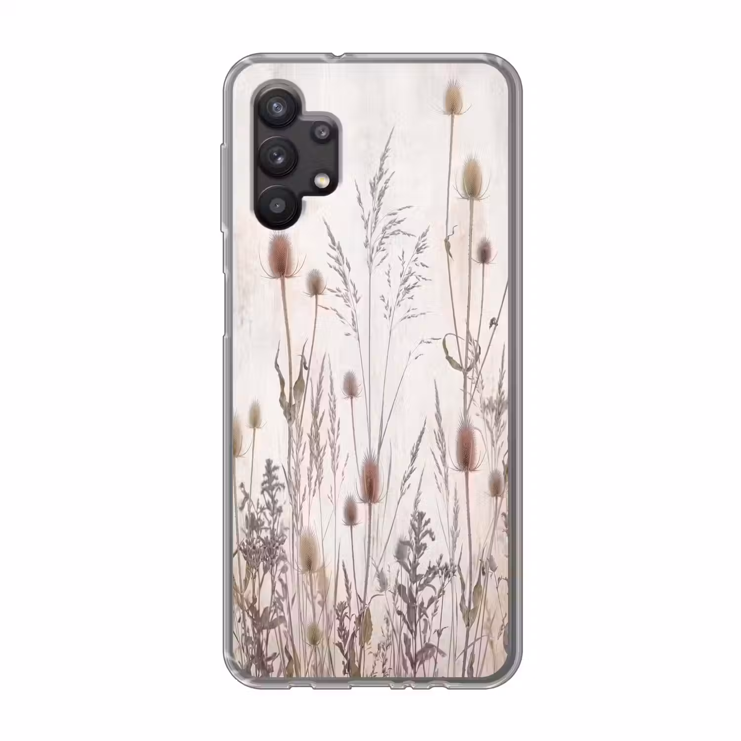 Weidebloemen - Design - Sepia Telefoonhoesje Samsung Galaxy A32 5G klein -3d