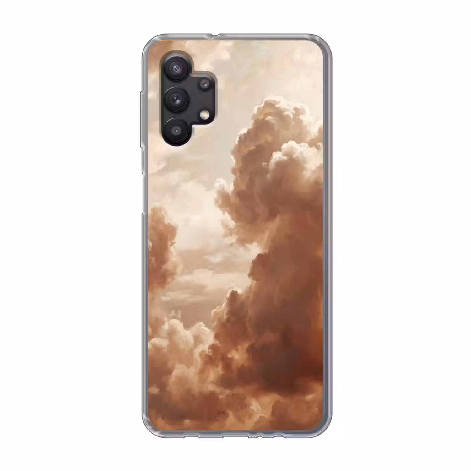 Wolken - Lucht - Natuur - Modern - Bruin Telefoonhoesje Samsung Galaxy A32 5G klein -3d