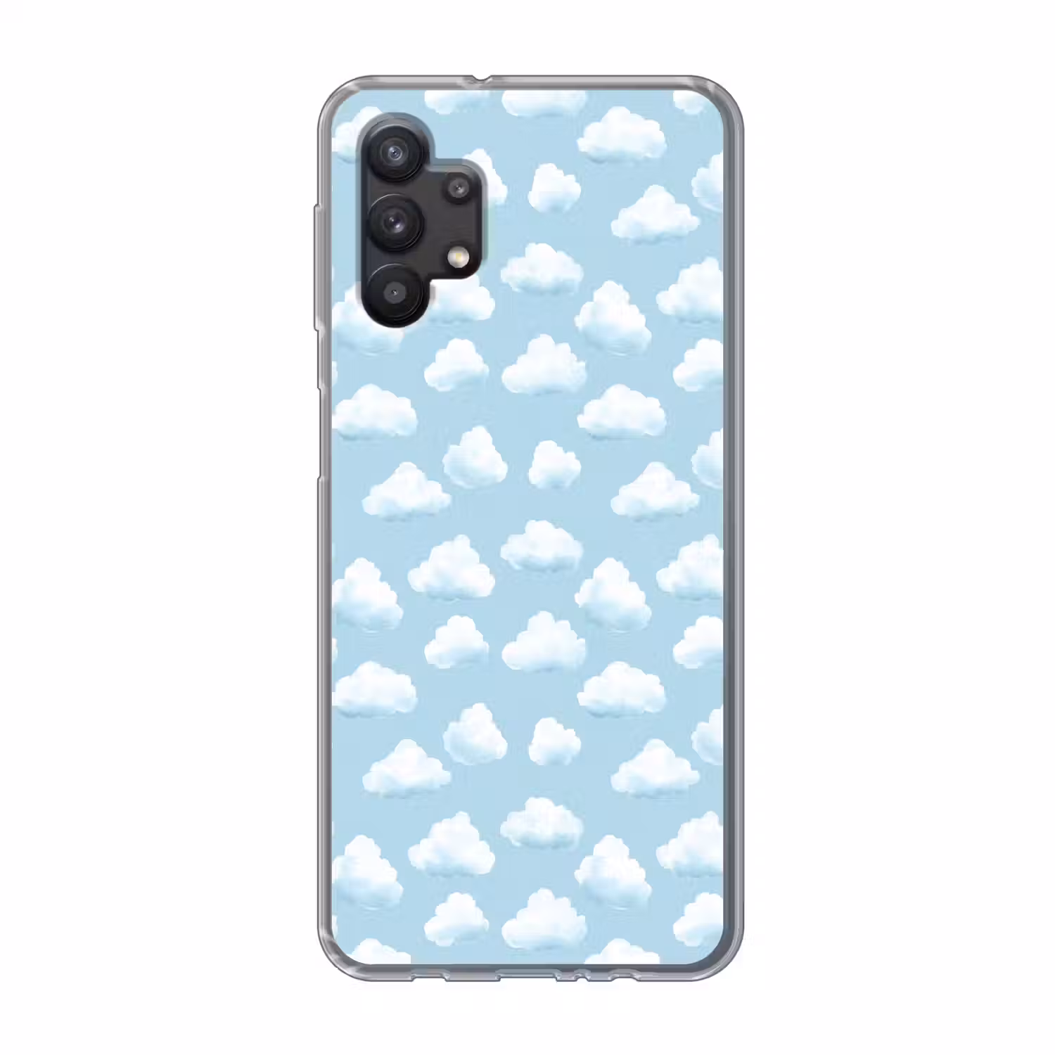 Wolken - Illustratie - Blauw Telefoonhoesje Samsung Galaxy A32 5G klein 346 -3d