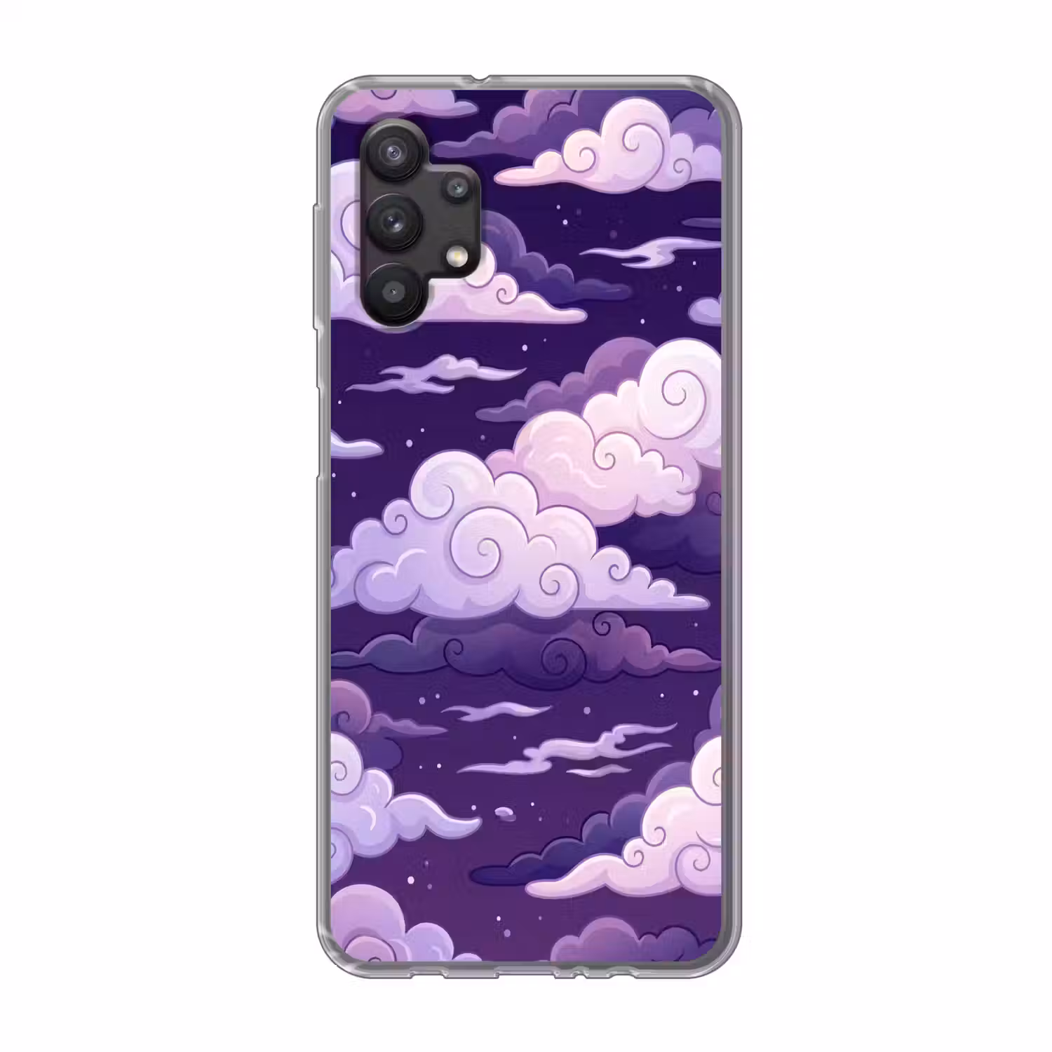 Wolken - Nacht - Natuur - Abstract - Paars Telefoonhoesje Samsung Galaxy A32 5G klein -3d