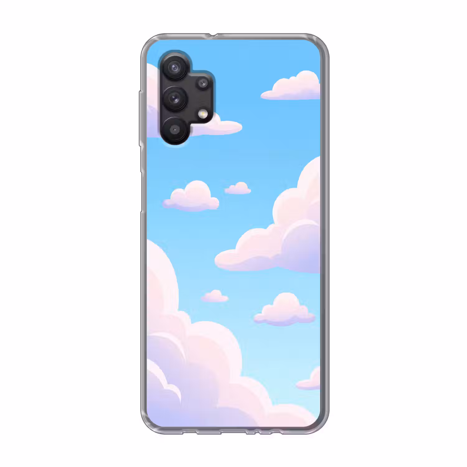 Wolken - Roze - Blauw - Natuur - Modern Telefoonhoesje Samsung Galaxy A32 5G klein -3d
