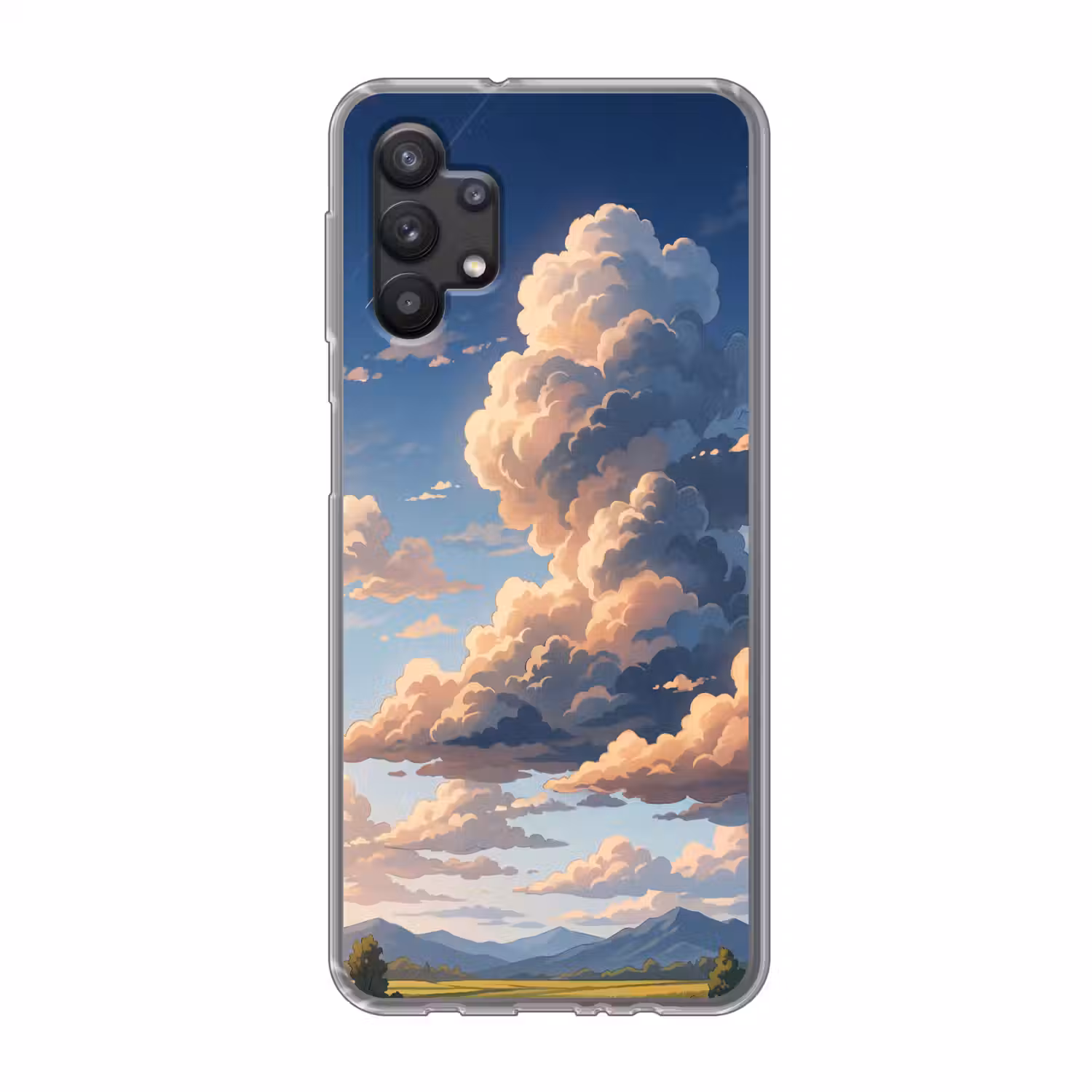 Wolken - Daghemel - Natuur - Illustratie - Oranje Telefoonhoesje Samsung Galaxy A32 5G klein -3d