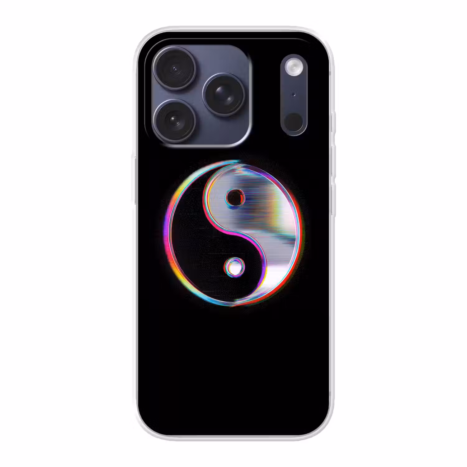 Yin-Yang - Cirkel - Regenboog Telefoonhoesje iPhone 17 Pro klein -3d