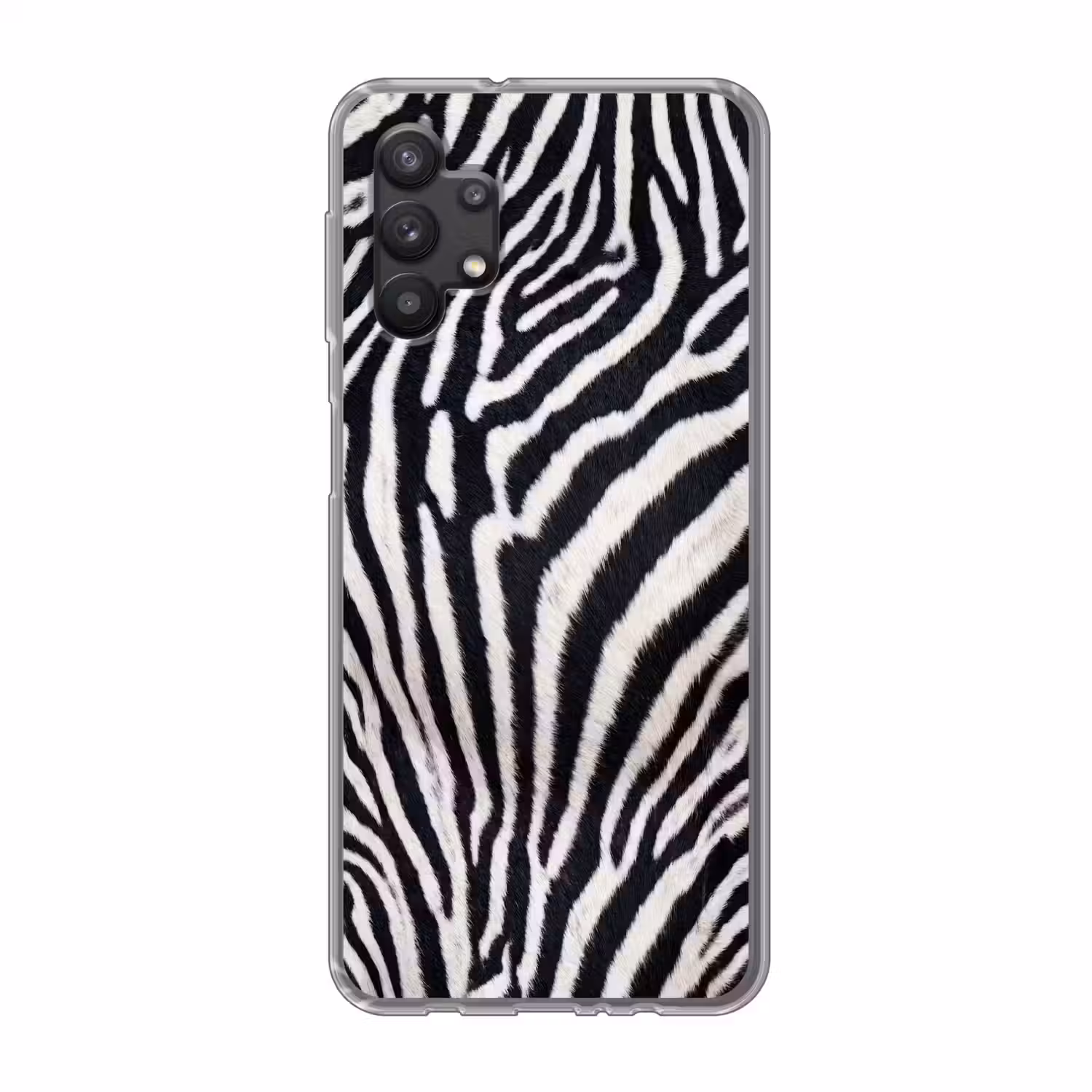 Zebra - Vacht - Klassiek - Zwart - Wit Telefoonhoesje Samsung Galaxy A32 5G klein -3d
