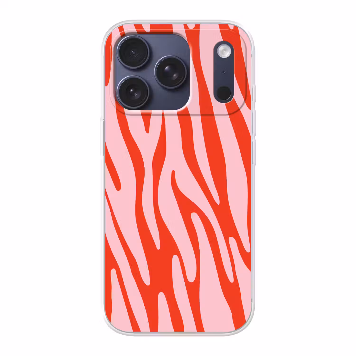 Zebraprint - Roze - Rood - Dierenprint Telefoonhoesje iPhone 17 Pro klein -3d