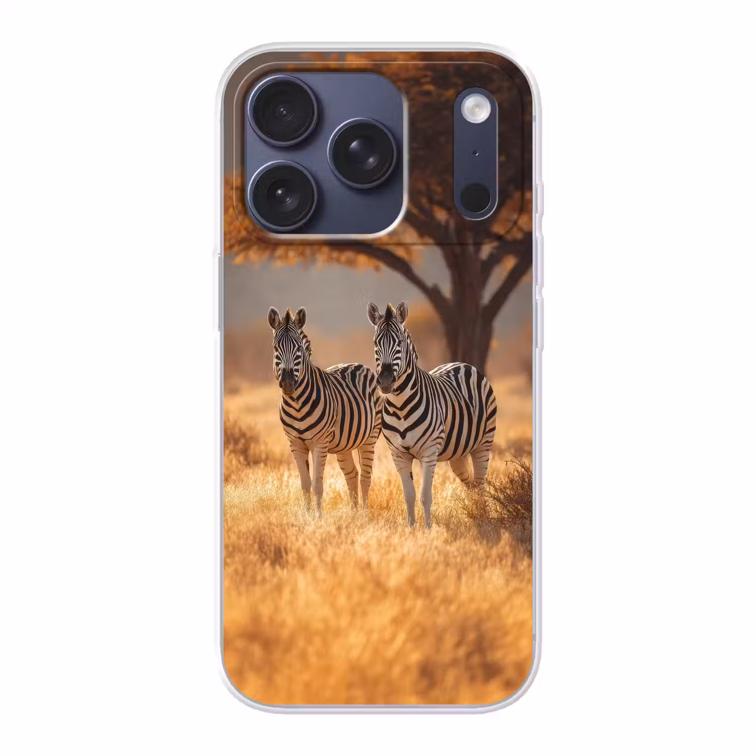 Zebra's - Savannelandschap - Gras Telefoonhoesje iPhone 17 Pro klein -3d